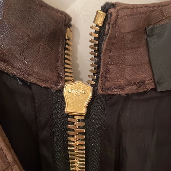 Balmain runway blouse sleeve sample piece dead stock 4-6? Size leather from 2017 - Picture 4 of 11